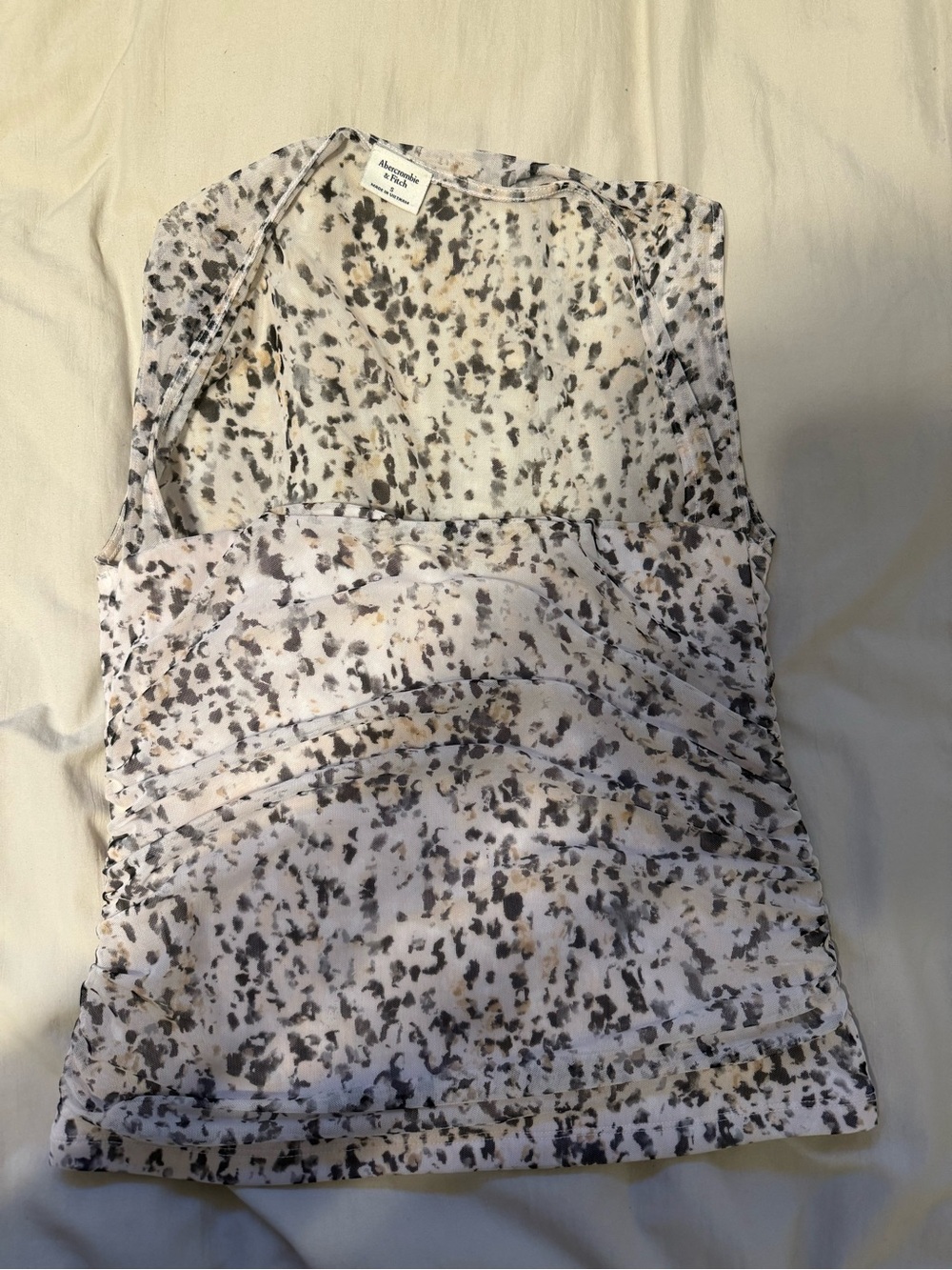 Abercrombie & Fitch Neutral Speckle Tank Top in White and Gray